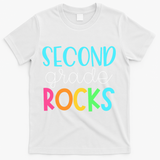 2nd Teacher Team - Second Grade Rocks T-Shirt - White