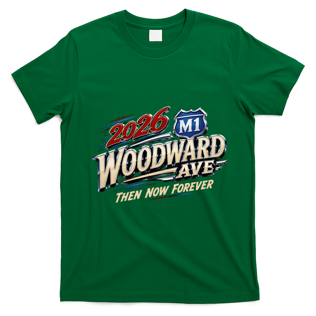 2026 Woodward Ave 250 America Anniversary Cruising M1 Front & Back T-Shirt - Irish Green