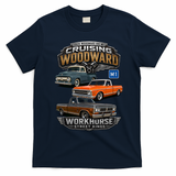 2026 Woodward Ave M1 Chrome Haulers VIntage Trucks T-Shirt - Navy Blue