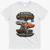 2026 Woodward Ave M1 Chrome Haulers VIntage Trucks T-Shirt - White