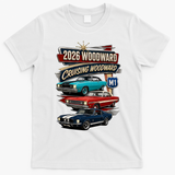 2026 Woodward Cruising M1 Classic Car Cruise Mustang T-Shirt - White