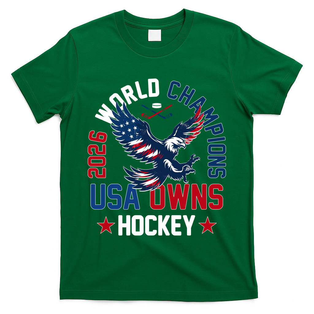 2026 World Champions USA Owns Hockey T-Shirt