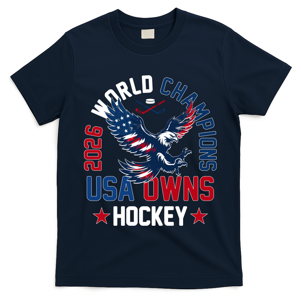 2026 World Champions USA Owns Hockey T-Shirt
