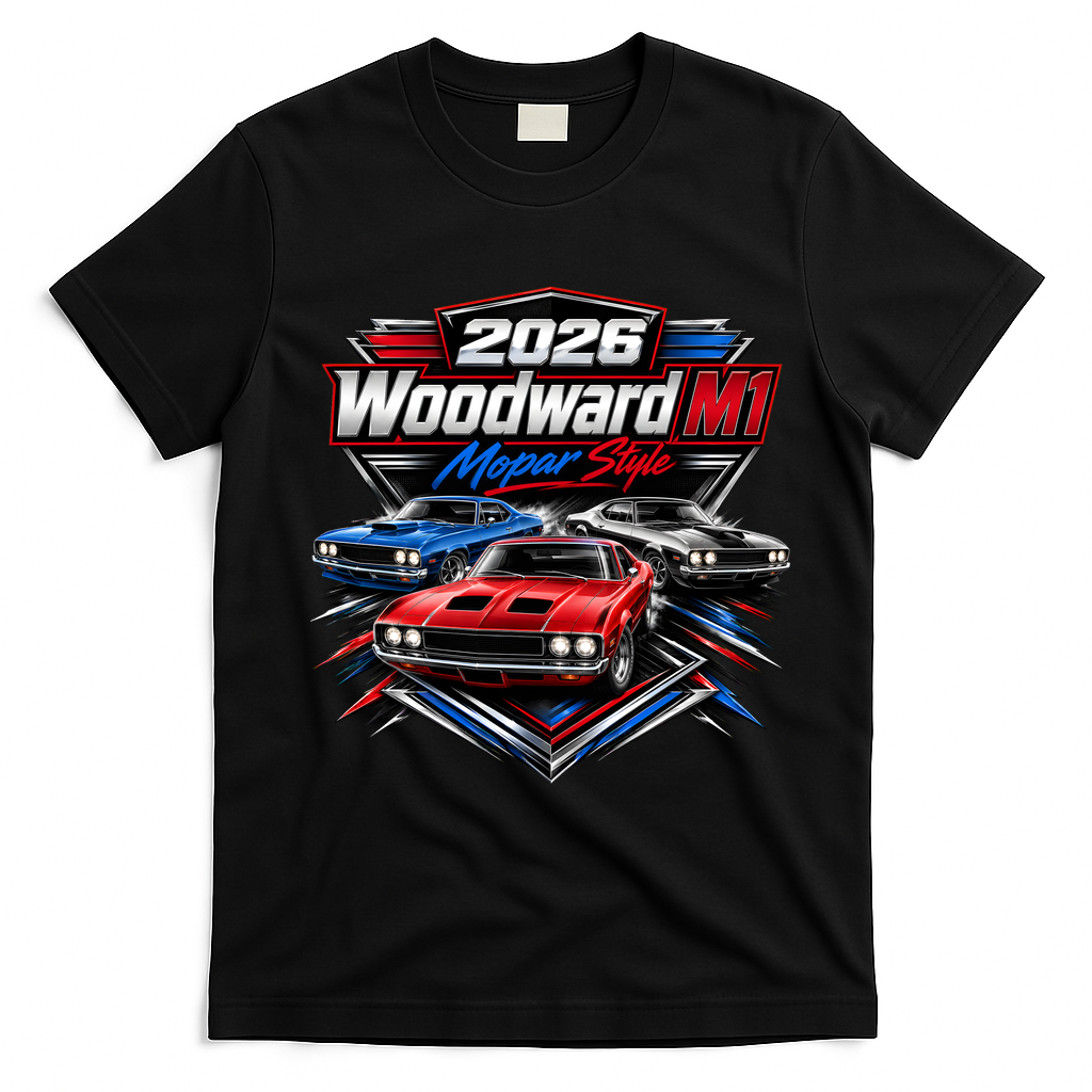 2026 Woodward M1 Mopar Style Car Cruise Classic T-Shirt - Black