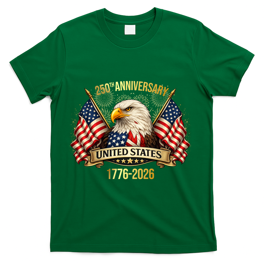 250 Years American Anniversary 1776-2026 T-Shirt - Green