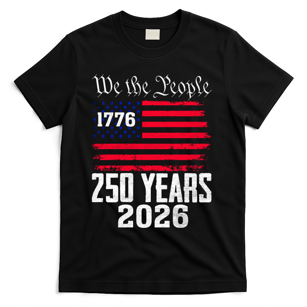 250 Years American 250th Anniversary USA T-Shirt - Black