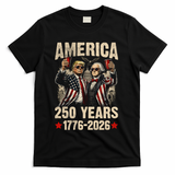 250 Years America 250th Anniversary Trump Washington T-Shirt - Black