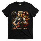 250 Years Abe Lincoln Playing Guitar 250th Anniversary  T-Shirt - Black