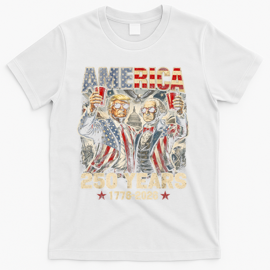 250 Years Donald Trump George Washington 1776-2026  T-Shirt - White