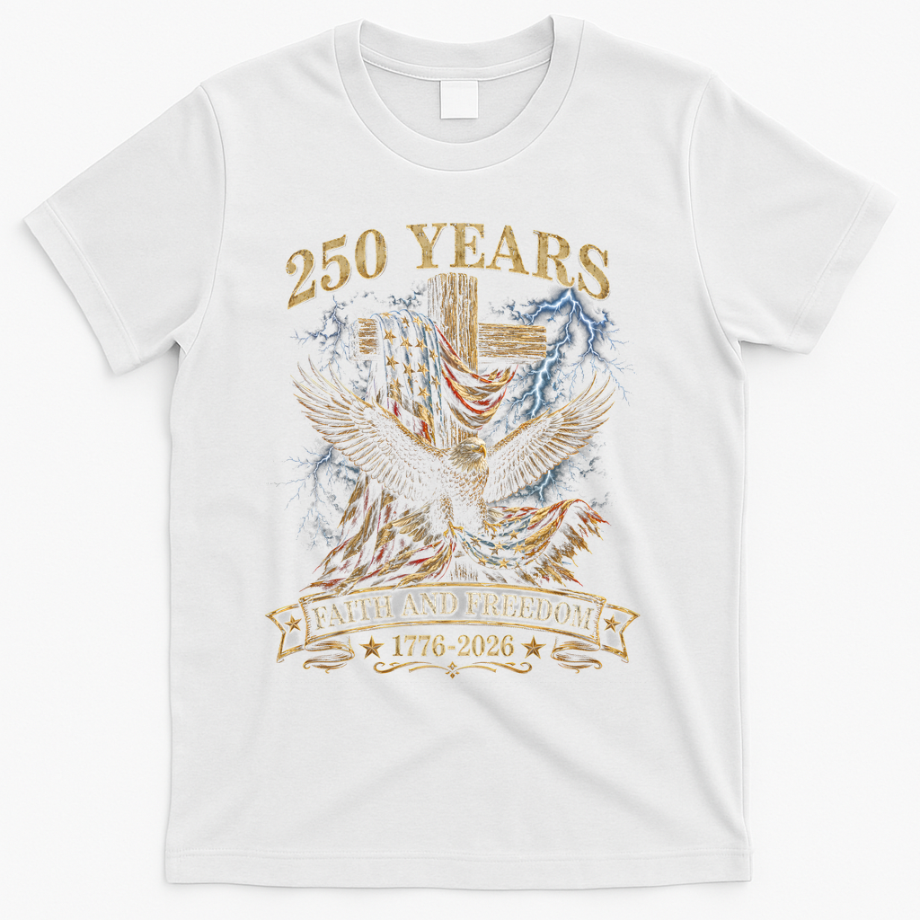 250 Years Faith Freedom 1776-2026  T-Shirt - White