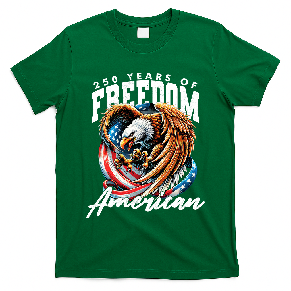 250 Years Of Freedom USA American Flag Eagle T-Shirt
