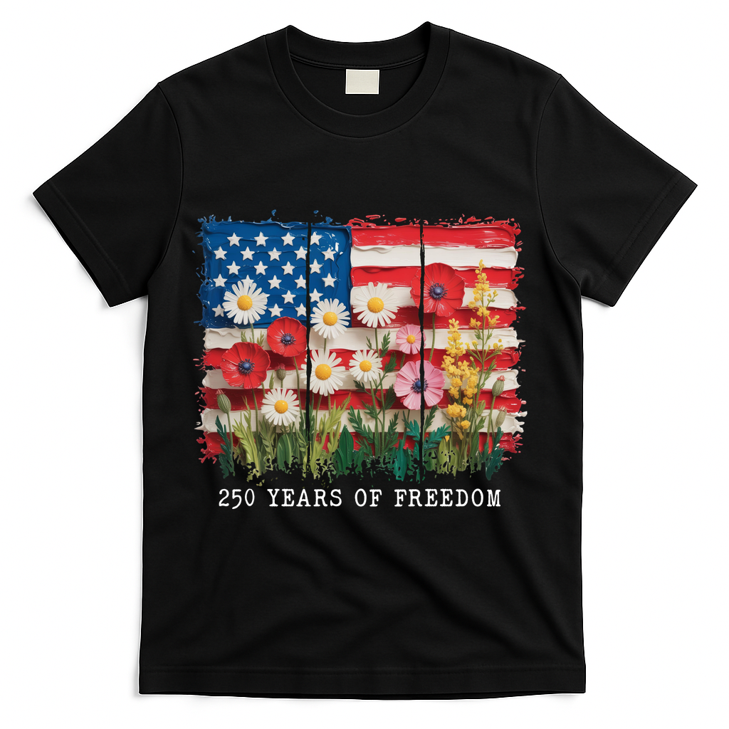 250 Years Of Freedom 4th Of July T-Shirt - Black