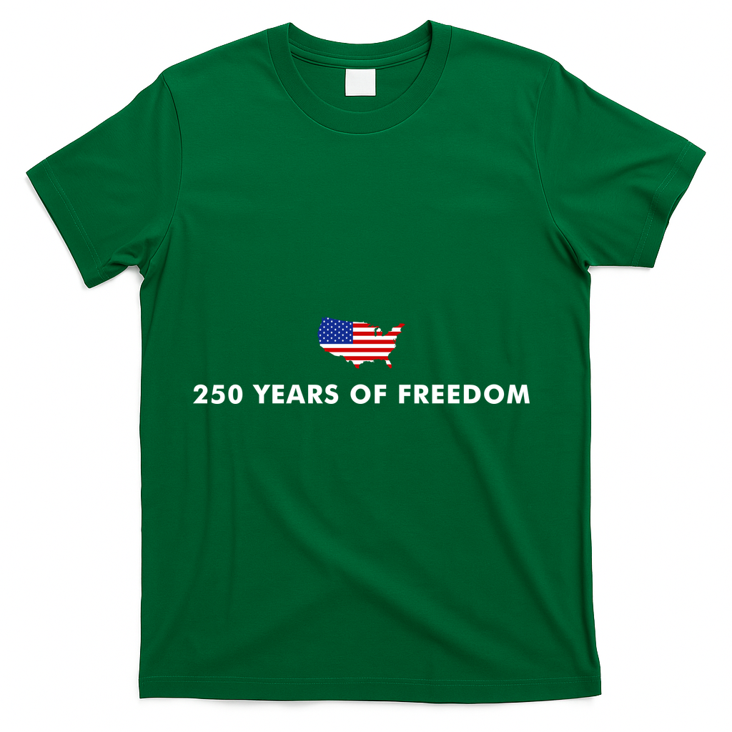 250 Years Of Freedom America USA Anniversary T-Shirt - Green