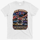 250 Years Of American Horsepower 2026 Woodward Cruising M1 T-Shirt - White