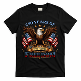 250 Years Of Freedom Eagle 1776 2026 America USA Anniversary  T-Shirt - Black