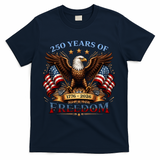 250 Years Of Freedom Eagle 1776 2026 America USA Anniversary  T-Shirt - Navy
