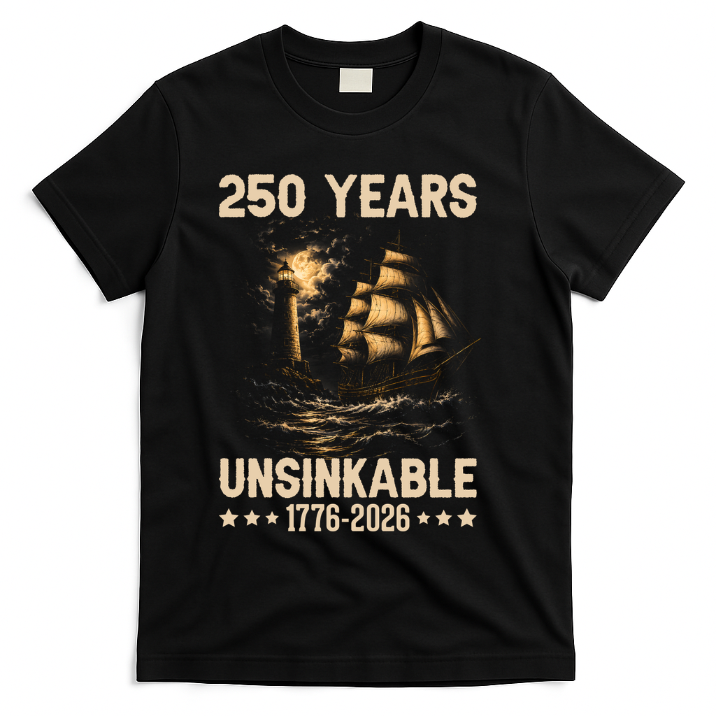 250 Years Patriotic Ship 1776-2026 250th Anniversary T-Shirt - Black