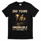 250 Years Patriotic Ship 1776-2026 250th Anniversary T-Shirt - Black