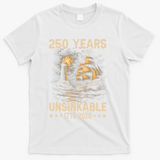 250 Years Patriotic Ship 1776-2026 250th Anniversary T-Shirt - White