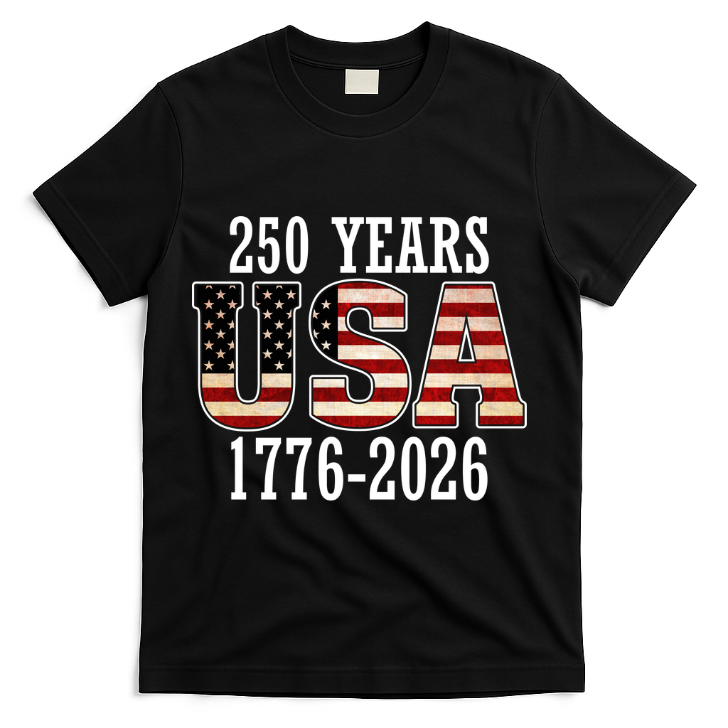 250 Years USA 1776-2026 250th Anniversary T-Shirt - Black
