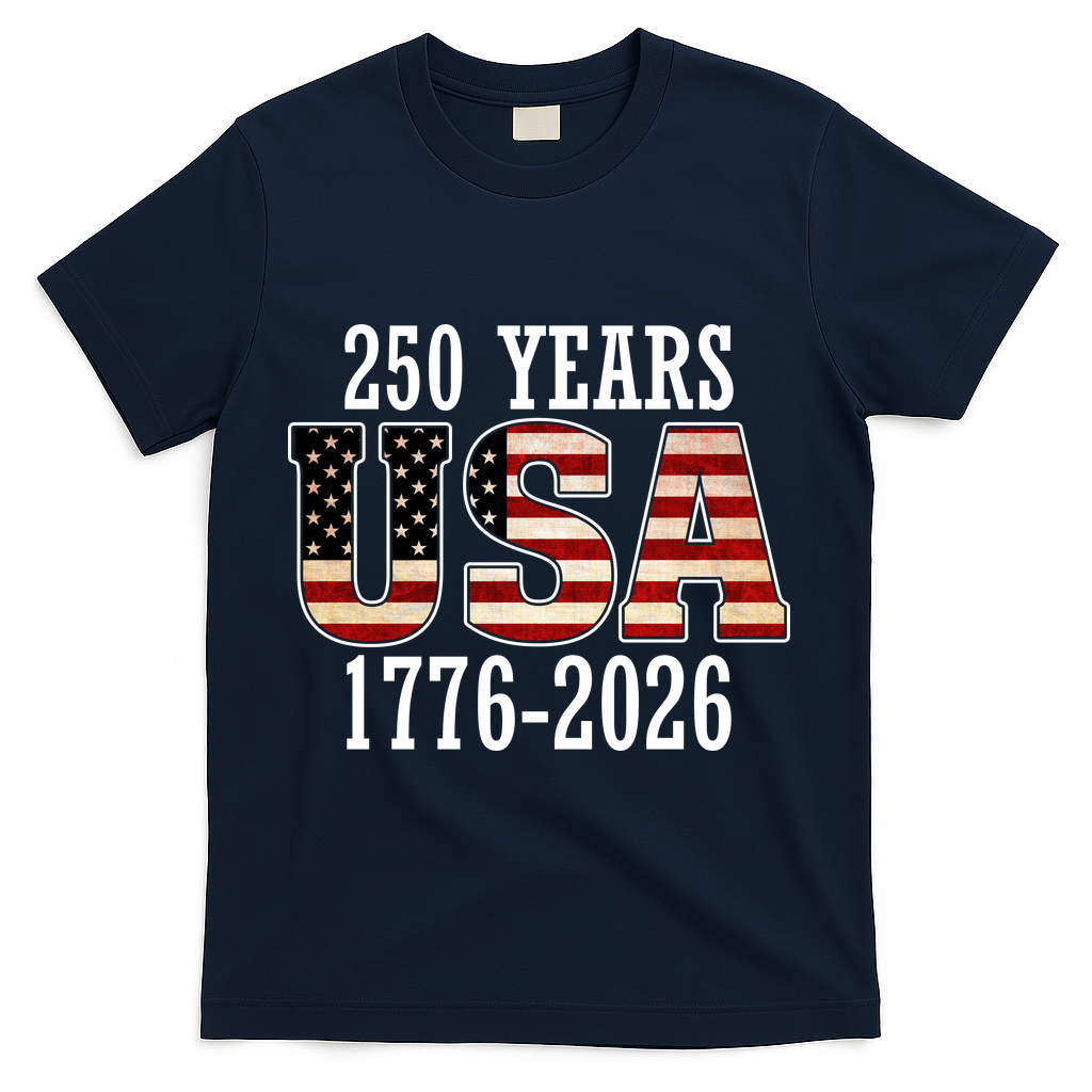 250 Years USA 1776-2026 250th Anniversary T-Shirt - Navy