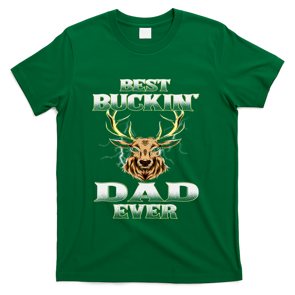 Best Buckin Dad Ever Deer Hunting Bucking Father Grandpa Gift T-Shirt