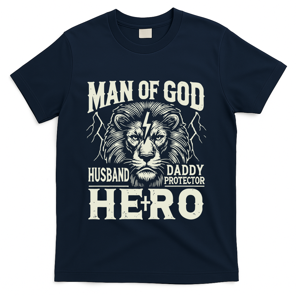 Man Of God Husband Daddy Protector Hero T-Shirt