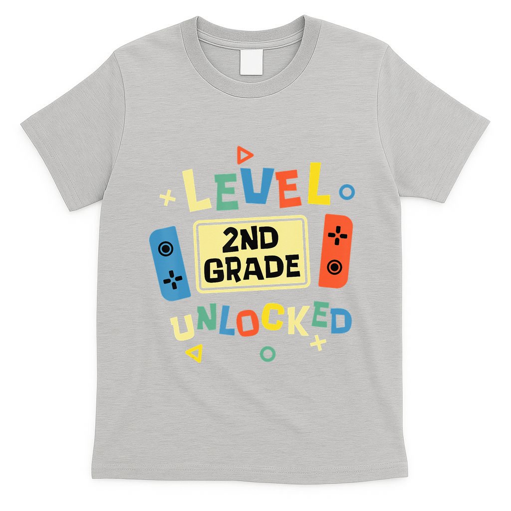 2Nd Grade Level Unlocked Video Gamer Back To School T-Shirt