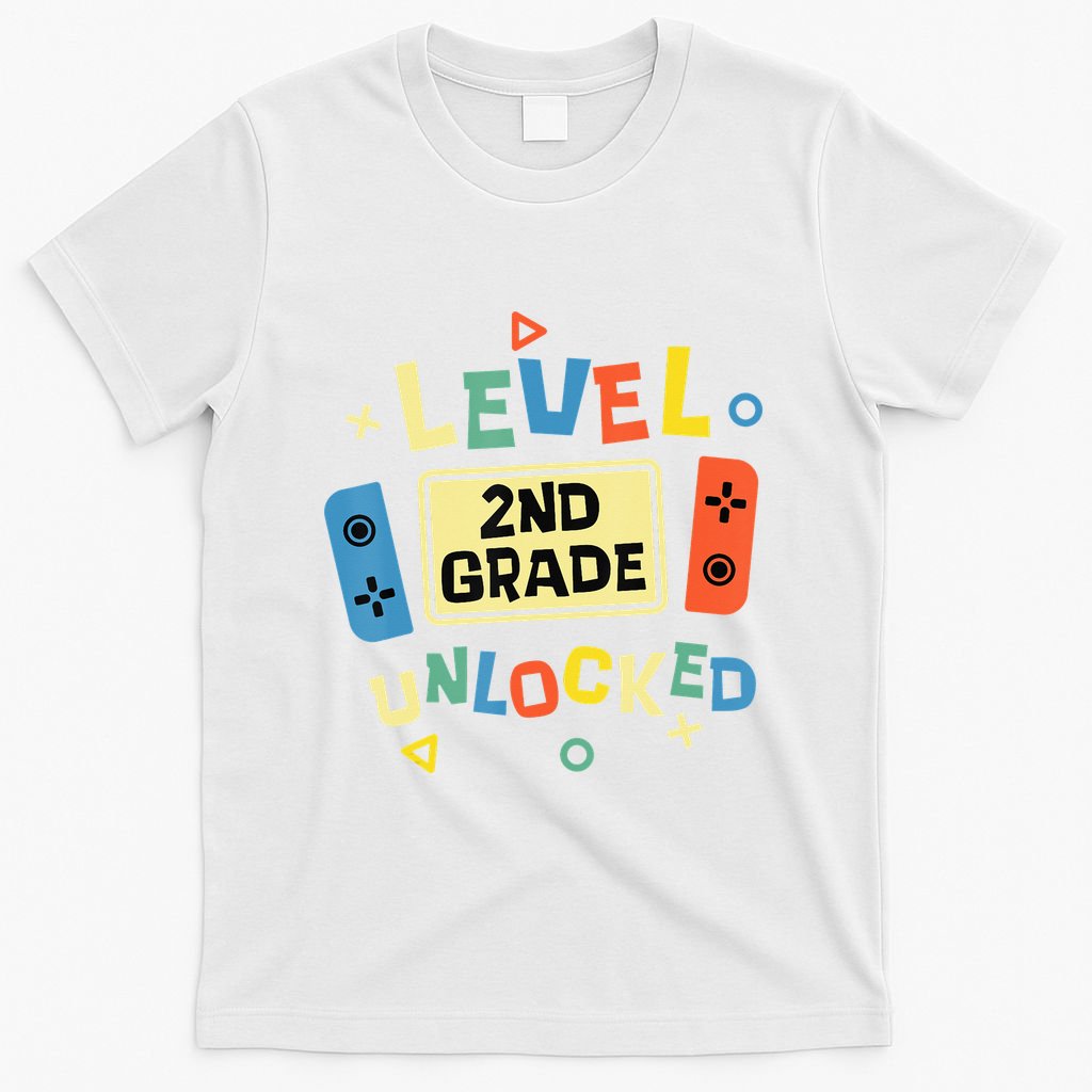 2Nd Grade Level Unlocked Video Gamer Back To School T-Shirt