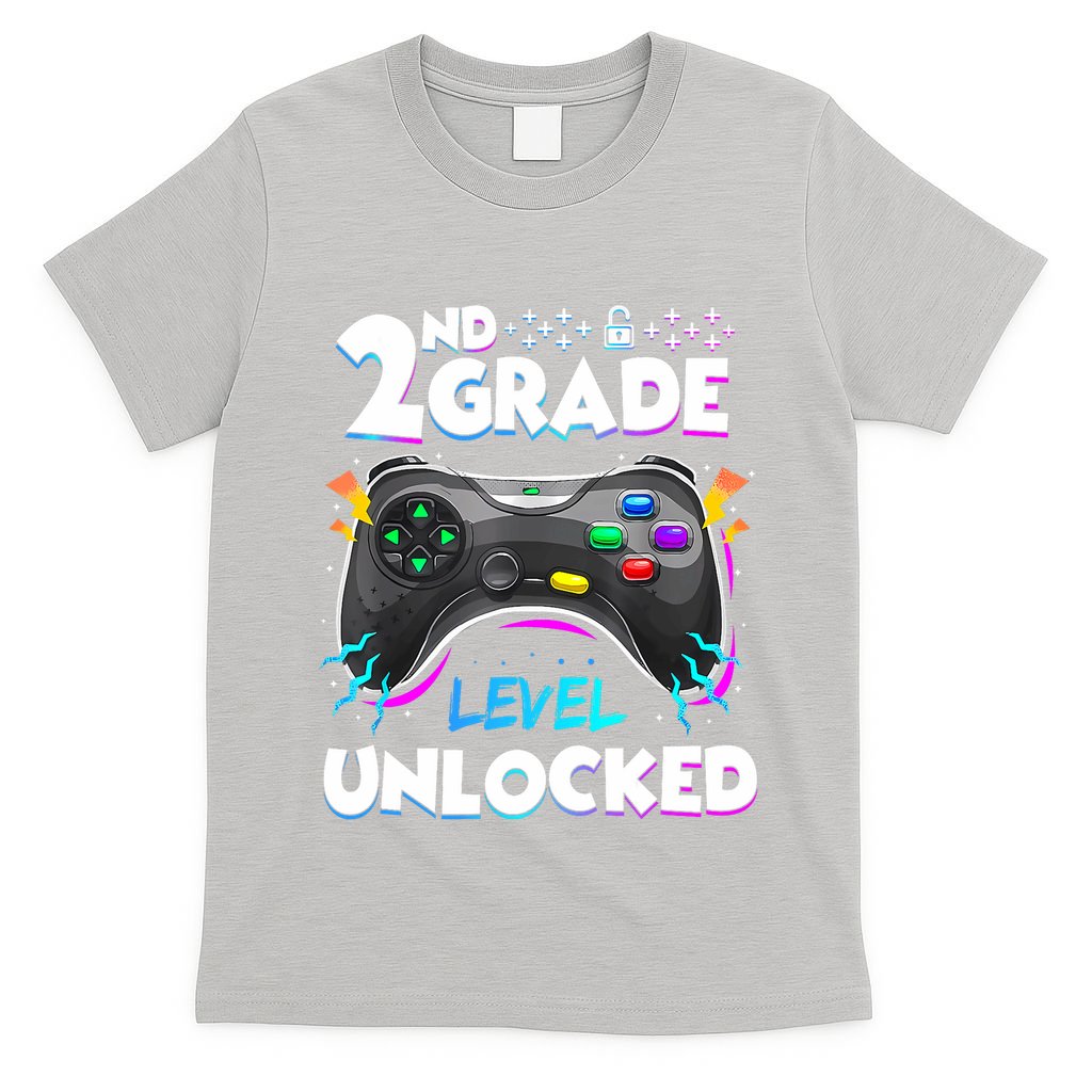 2nd Grade Level Unlocked Back To School First Day Gamer Boy T-Shirt