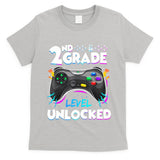 2nd Grade Level Unlocked Back To School First Day Gamer Boy T-Shirt