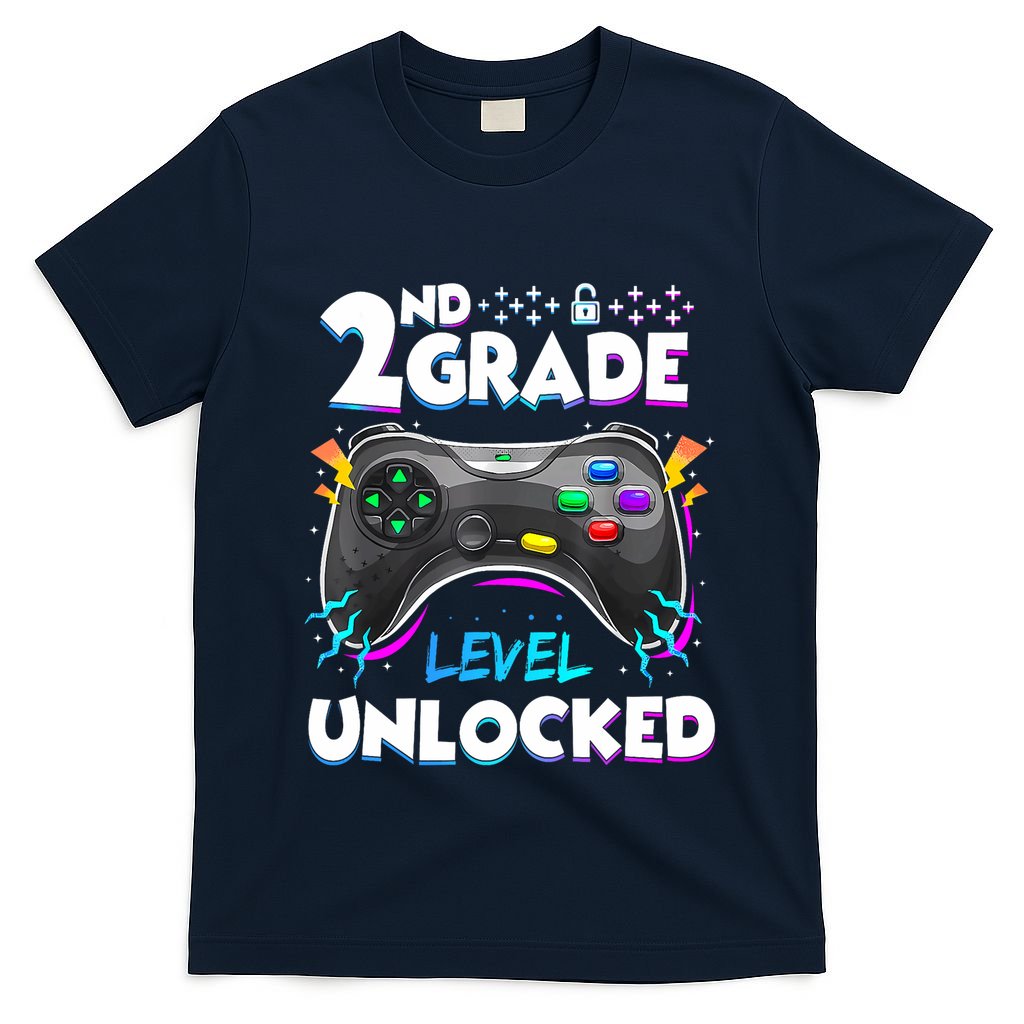 2nd Grade Level Unlocked Back To School First Day Gamer Boy T-Shirt