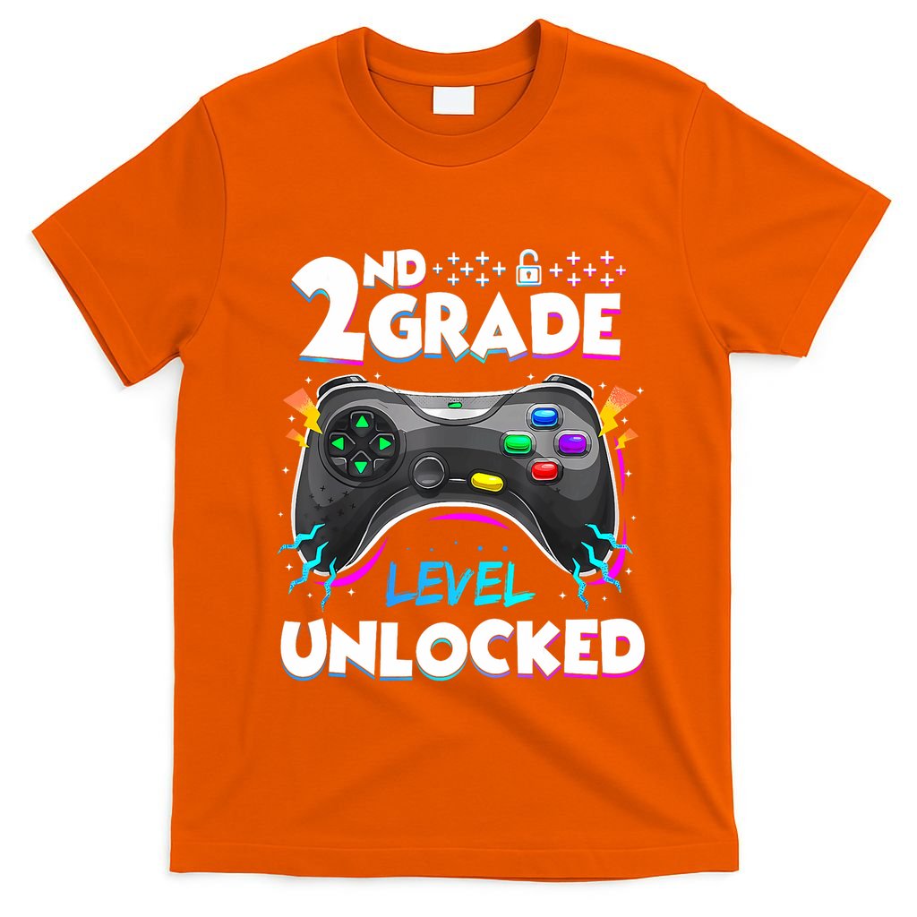 2nd Grade Level Unlocked Back To School First Day Gamer Boy T-Shirt