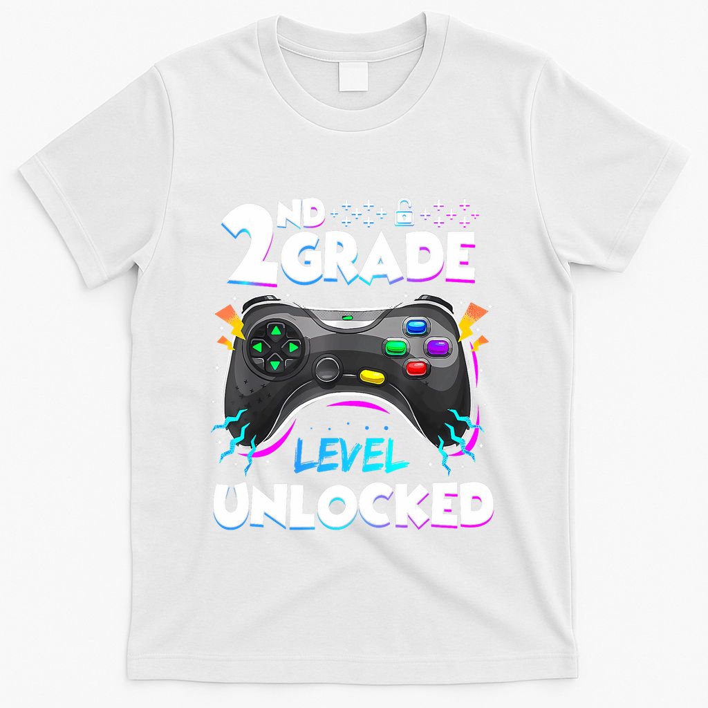 2nd Grade Level Unlocked Back To School First Day Gamer Boy T-Shirt