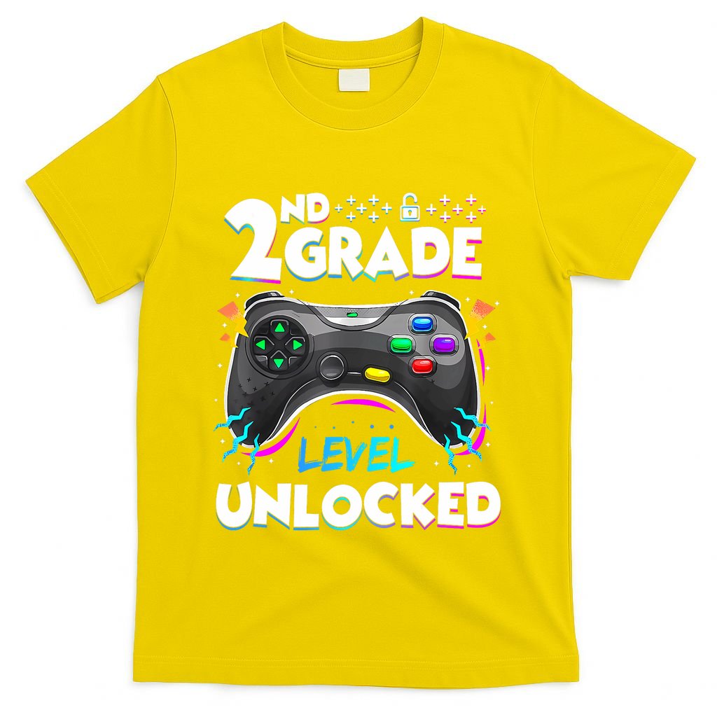 2nd Grade Level Unlocked Back To School First Day Gamer Boy T-Shirt