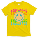 2nd Grade Teachers Back To School Retro Face Happy First Day T-Shirt