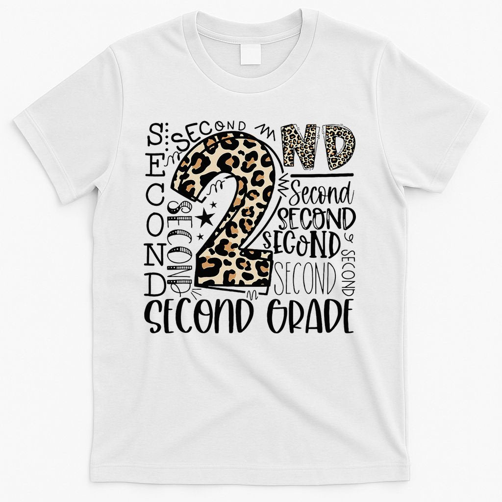 2nd Grade Typography Second Grade Teacher Back To School T-Shirt
