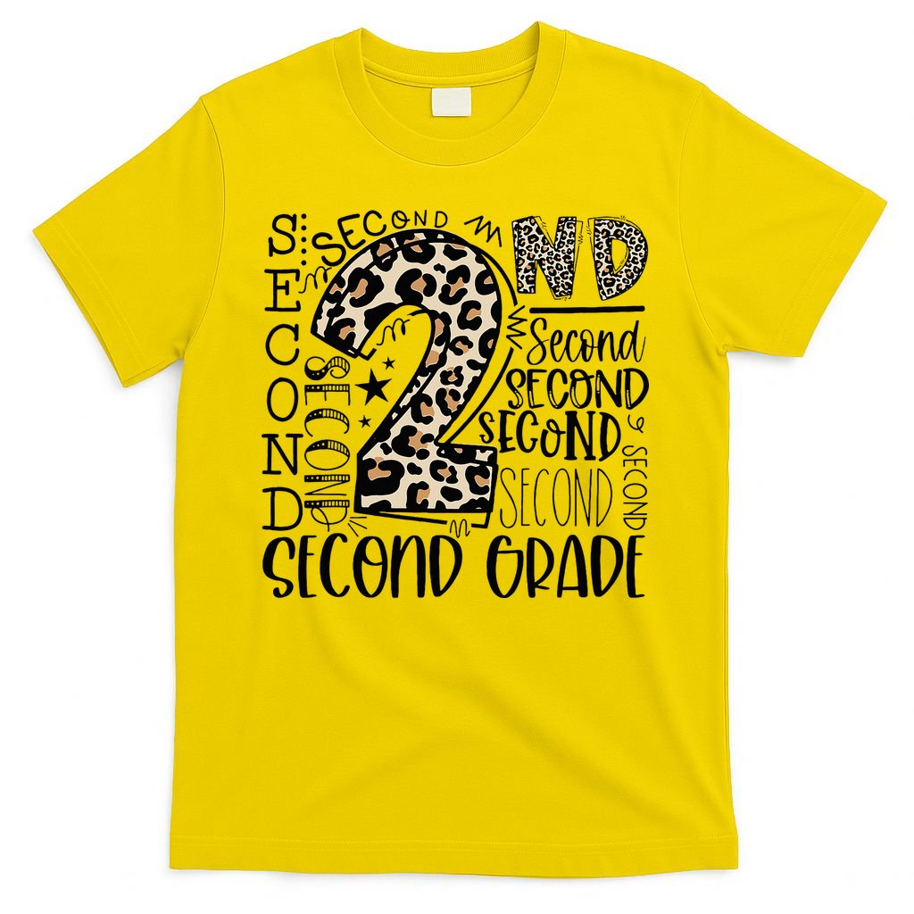 2nd Grade Typography Second Grade Teacher Back To School T-Shirt