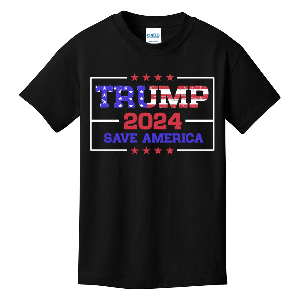 2024 Trump American Flag Gift Kids T-Shirt