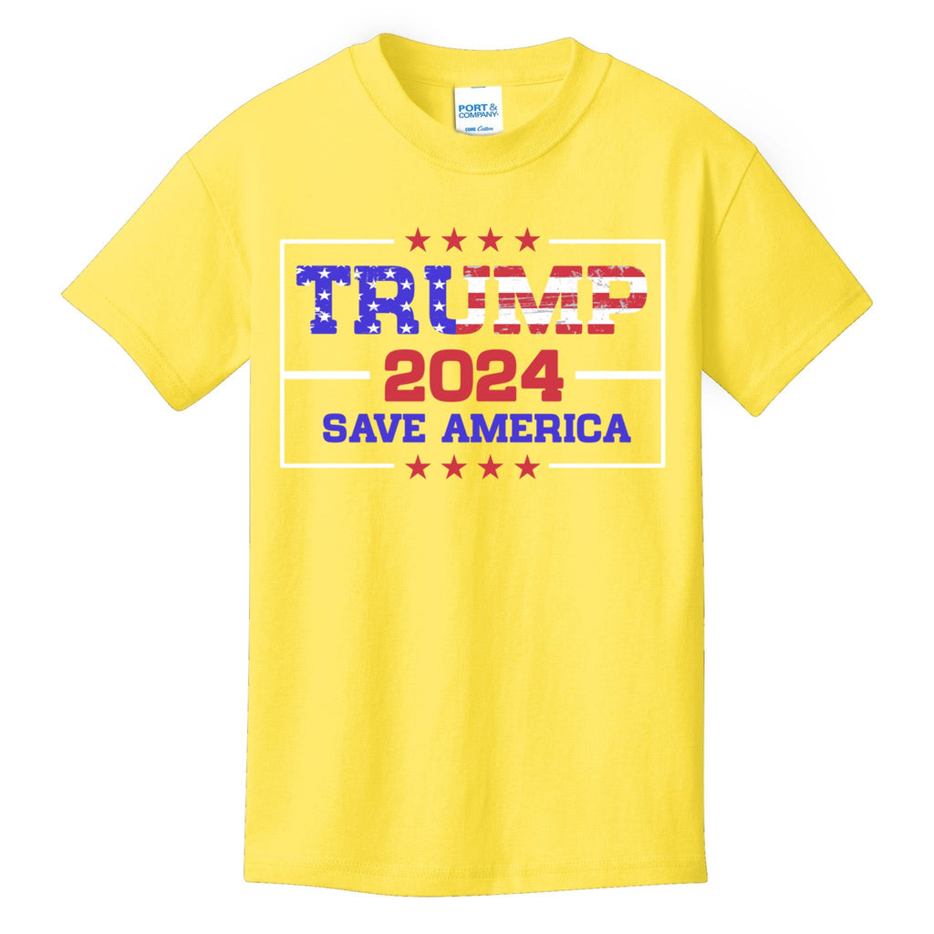 2024 Trump American Flag Gift Kids T-Shirt