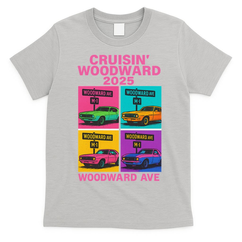 2025 Woodward Ave M1 Car Cruise Pop Art T-Shirt