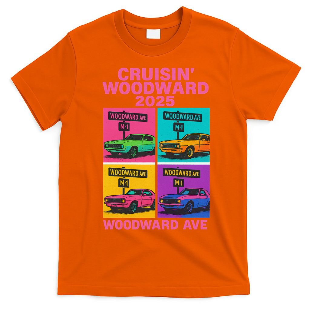 2025 Woodward Ave M1 Car Cruise Pop Art T-Shirt