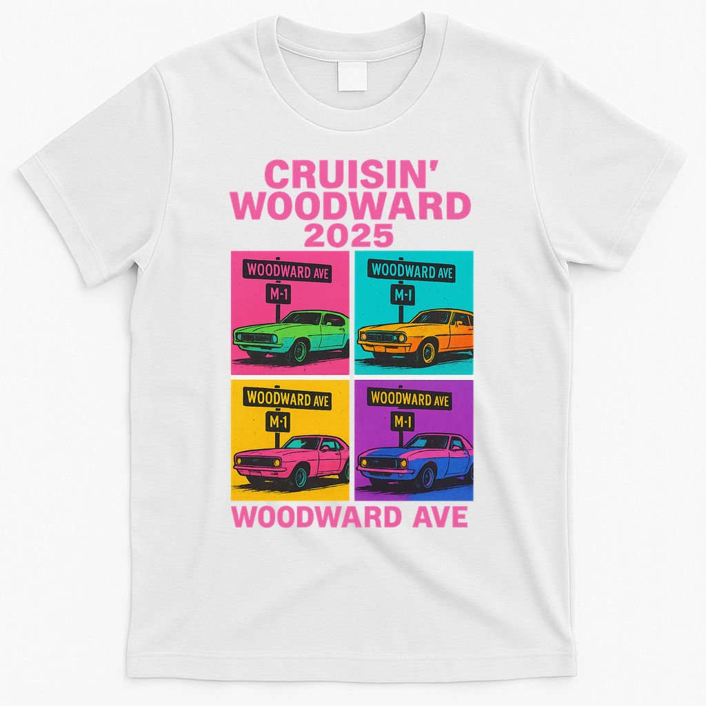 2025 Woodward Ave M1 Car Cruise Pop Art T-Shirt