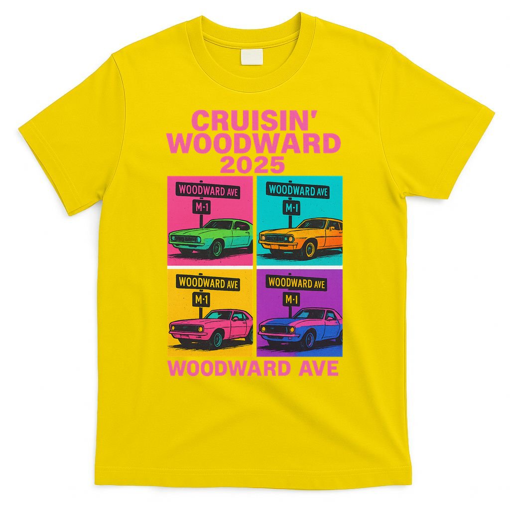 2025 Woodward Ave M1 Car Cruise Pop Art T-Shirt