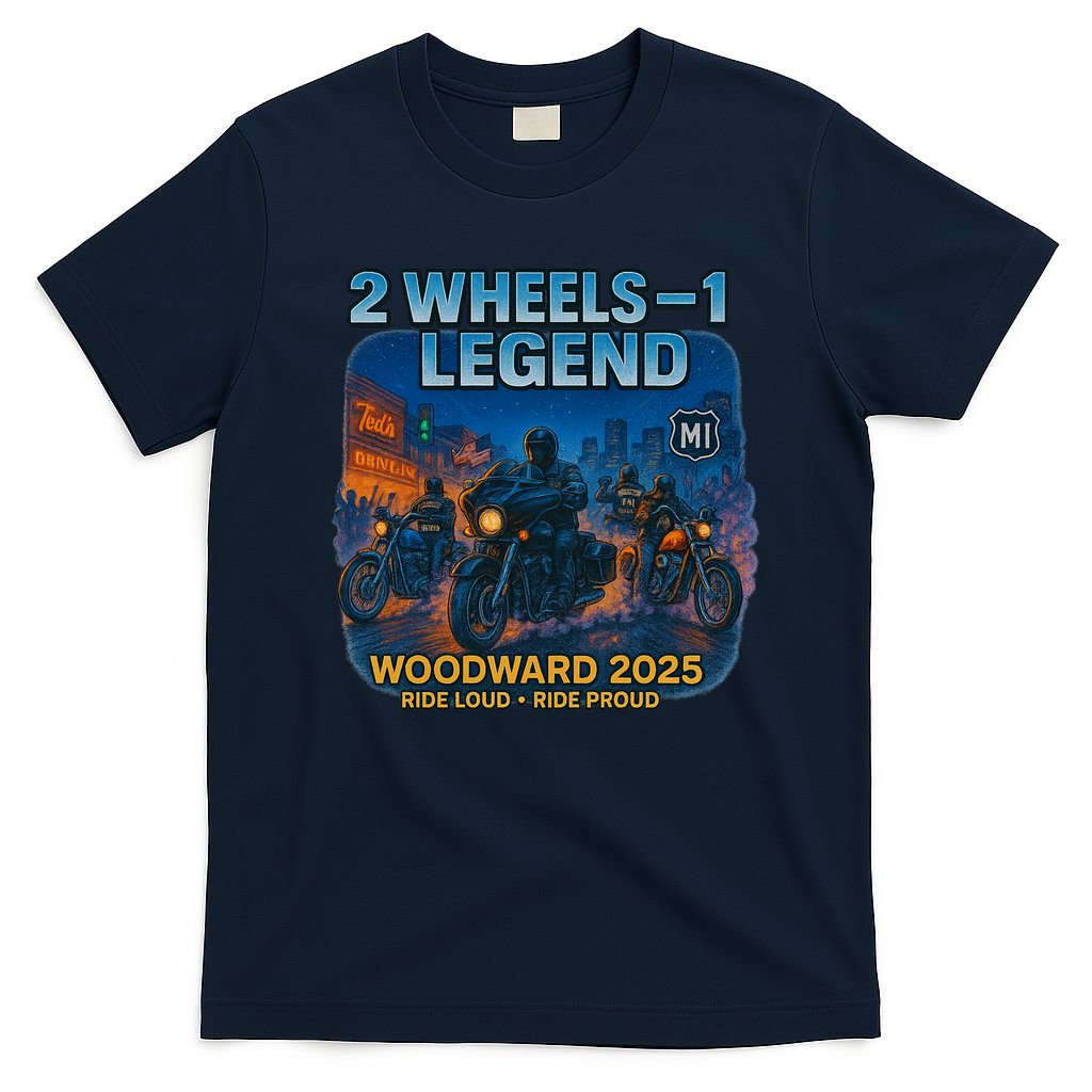 2025 Woodward Biker Legend 2 Wheels  T-Shirt