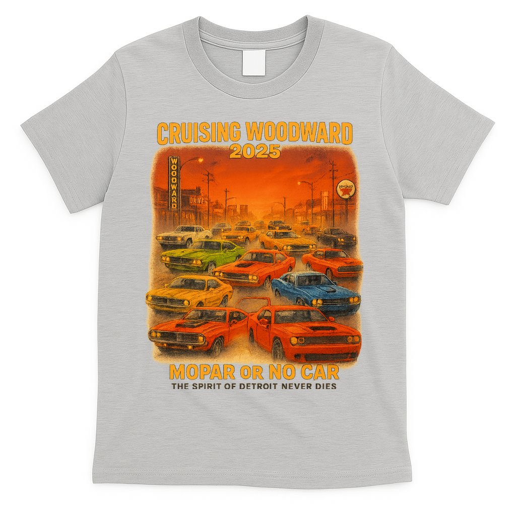 2025 Woodward Mopar Or No Car T-Shirt