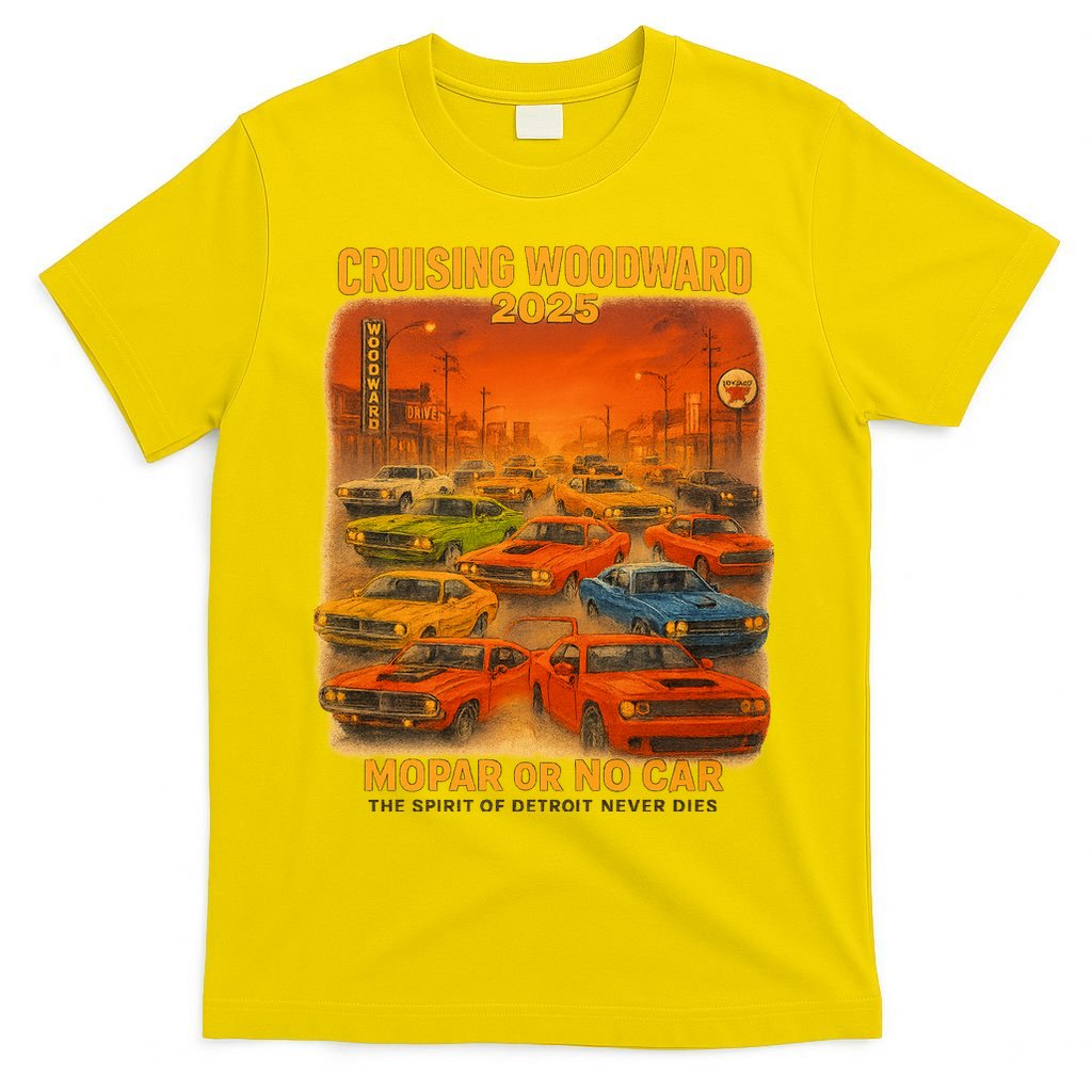 2025 Woodward Mopar Or No Car T-Shirt