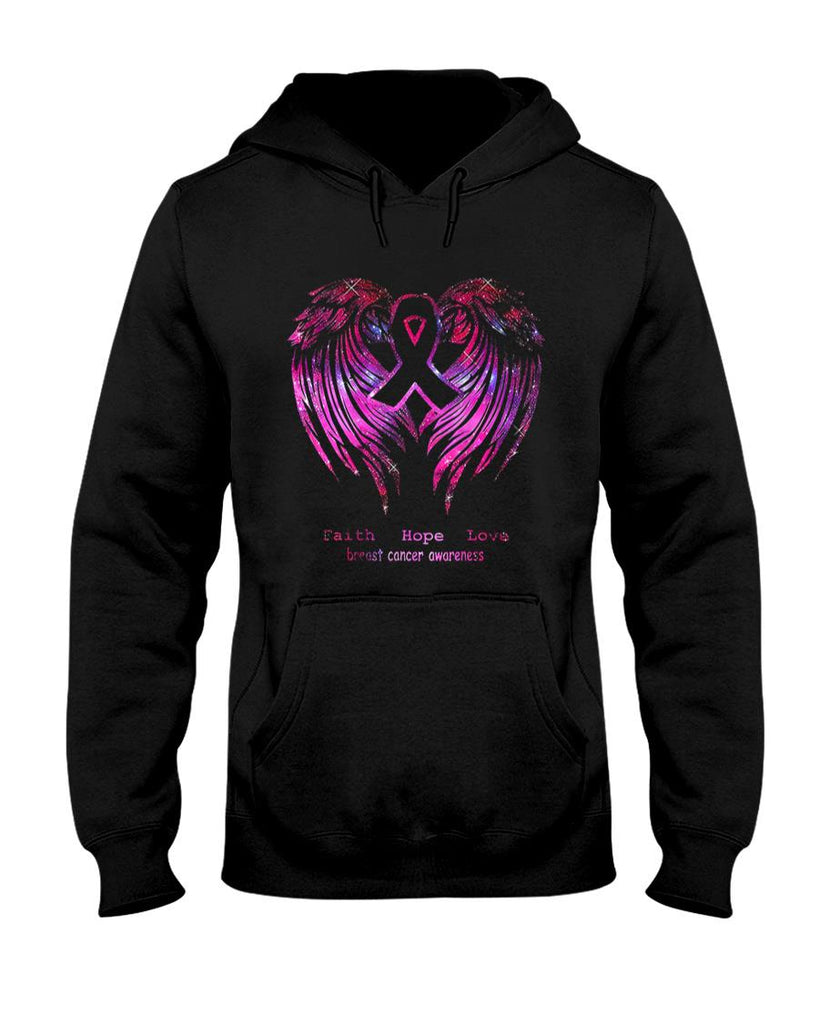 pink faith hope love wings breast cancer awareness T-Shirt