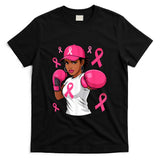 Women Black African American Fight Breast Cancer Pink Ribbon T-Shirt