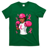 Women Black African American Fight Breast Cancer Pink Ribbon T-Shirt